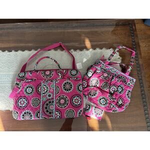 Vera Bradley Pink Cupcake Trio (Laptop portafolio, card holder and purse)